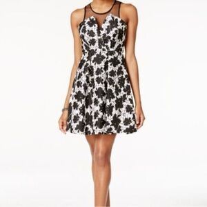 🩵NWOT BCBGENERATION Illusion Slit Back Overlay Flower Dress, Size 2